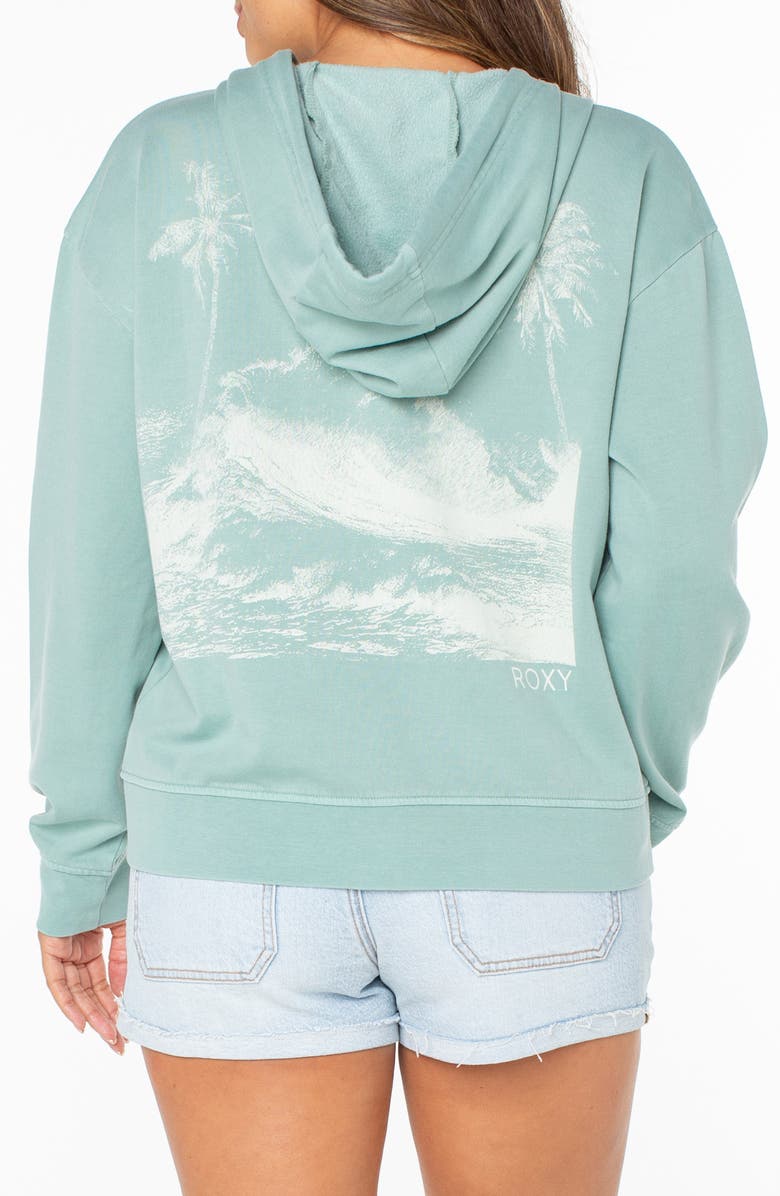 Roxy Sweet Rhythm Fleece Zip Hoodie, Alternate, color, Blue Surf