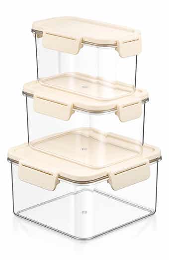 3-Piece Reusable Snap Lids Airtight Food Storage Containers