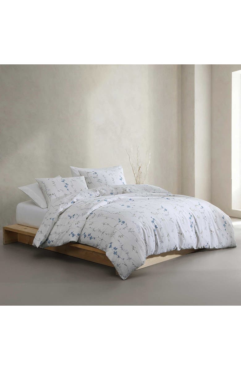 Calvin Klein Wildflower Duvet Cover & Shams Set, Alternate, color, Parchment White/Blue