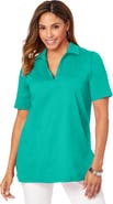 Jessica London Stretch Cotton Polo Tee
