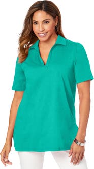 Jessica London Stretch Cotton Polo Tee