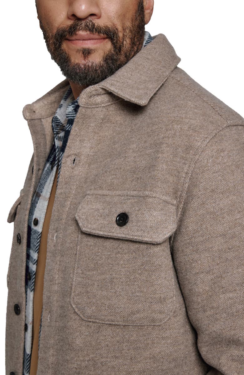 7 Diamonds Generation Brushed Flannel Button-Up Shirt Jacket, Alternate, color, Taupe