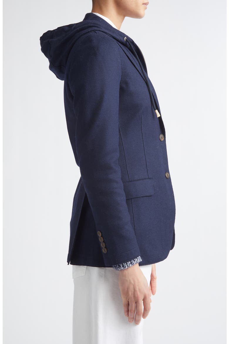 Raw Edge Wool Blend Jacket with Hooded Dickey, Alternate, color, 11 BLUE