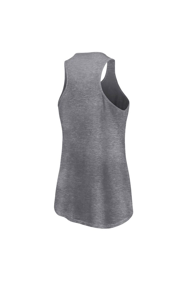 Women's Fanatics Branded Heather Gray New York Yankees Simplicity Swing Racerback Scoop Neck Tank Top, Alternate, color, Heather Gray