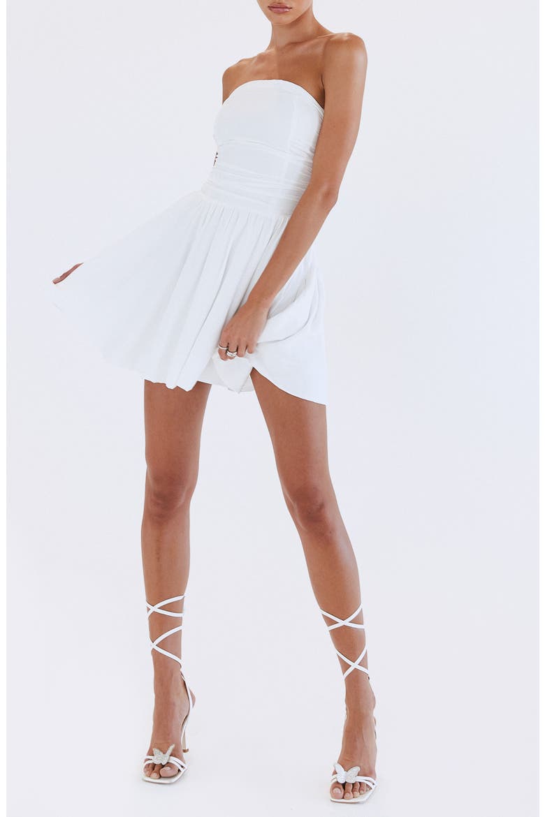 Rashida Strapless Minidress, Main, color, WHITE