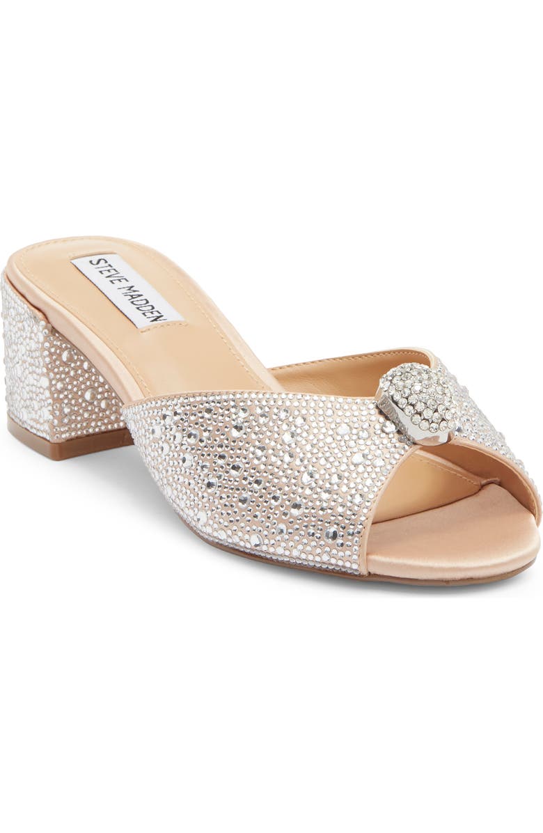 Steve Madden Melodee Crystal Embellished Slide Sandal, Main, color, Rhinestone