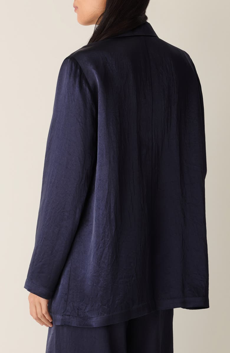 Eileen Fisher Crinkled Satin Blazer, Alternate, color, Ink