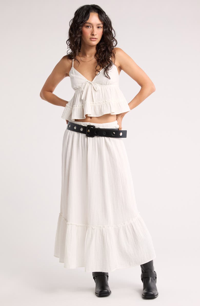 Abound Cotton Gauze Tiered Maxi Skirt, Alternate, color, Ivory