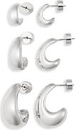 Nordstrom Set of 3 Wide J-Hoop Earrings