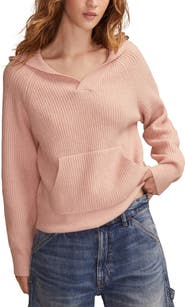 Lucky Brand Cloud Soft V-Neck Sweater Hoodie