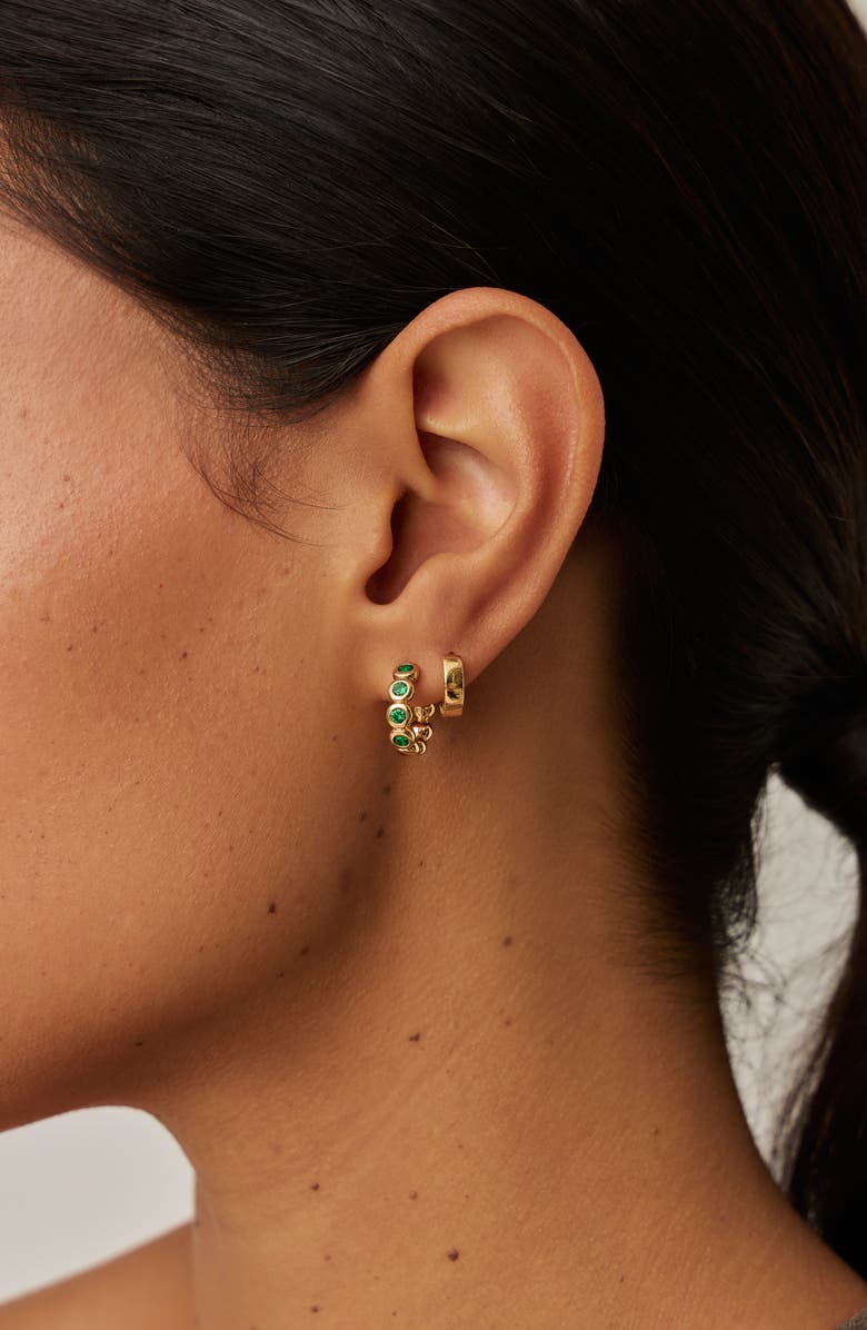 Missoma Small Tennis Hoop Earrings, Alternate, color, Gold