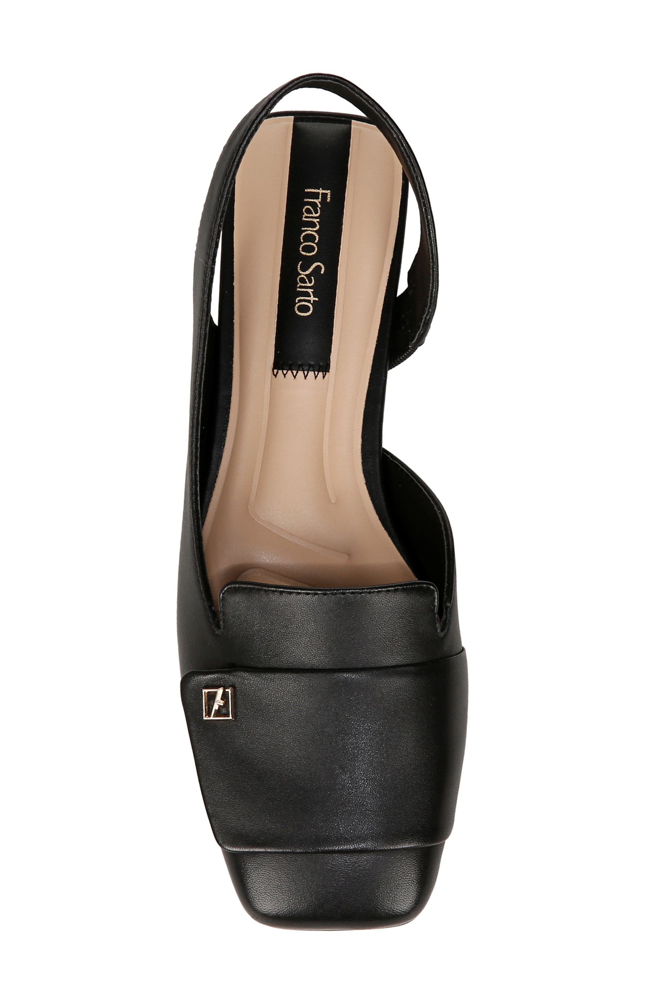 Franco Sarto Teagan Slingback Half d'Orsay Flat, Alternate, color, Black