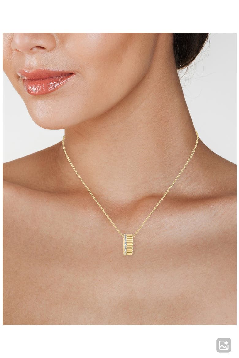 Pavé Circle Pendant Necklace, Alternate, color, GOLD PLATED