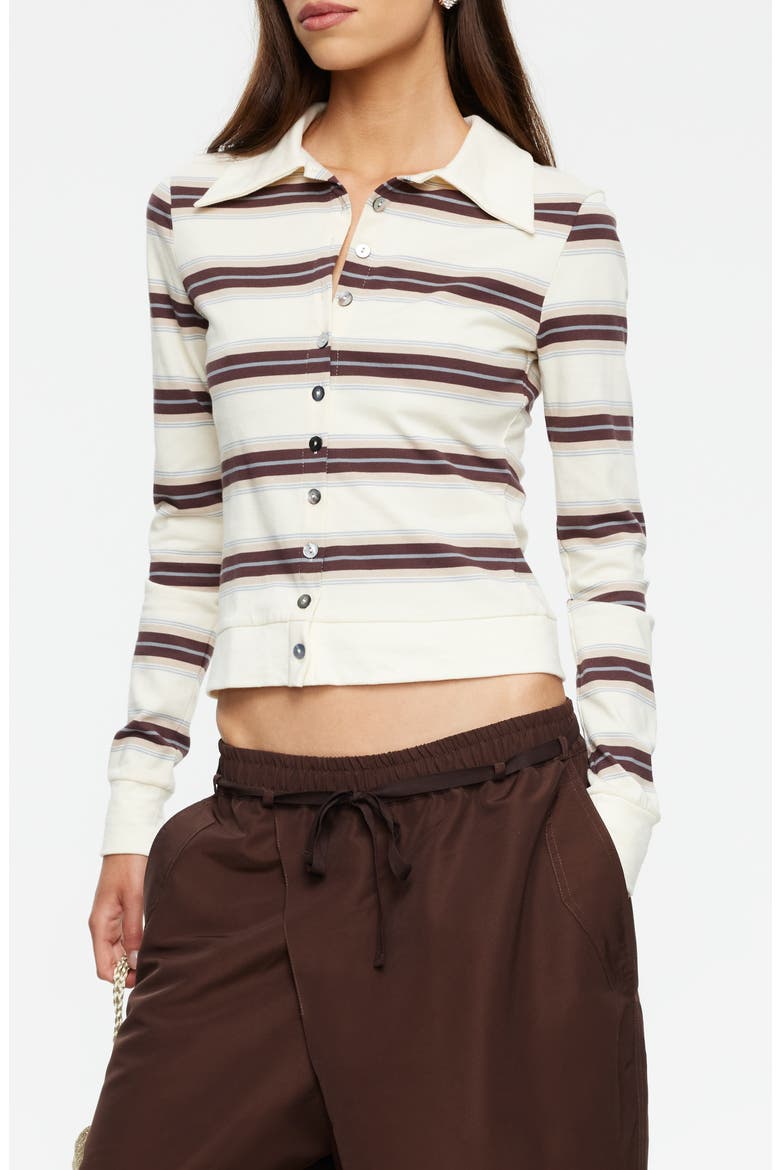 Bada Bing Stripe Jersey Cotton Sweater, Alternate, color, SAND STRIPE