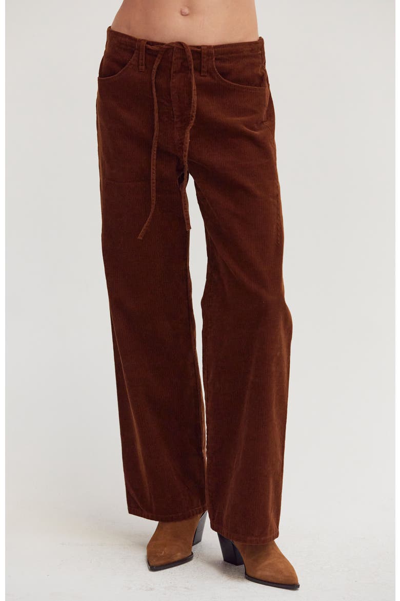 Corduroy Easy Wear Pants, Main, color, Brown