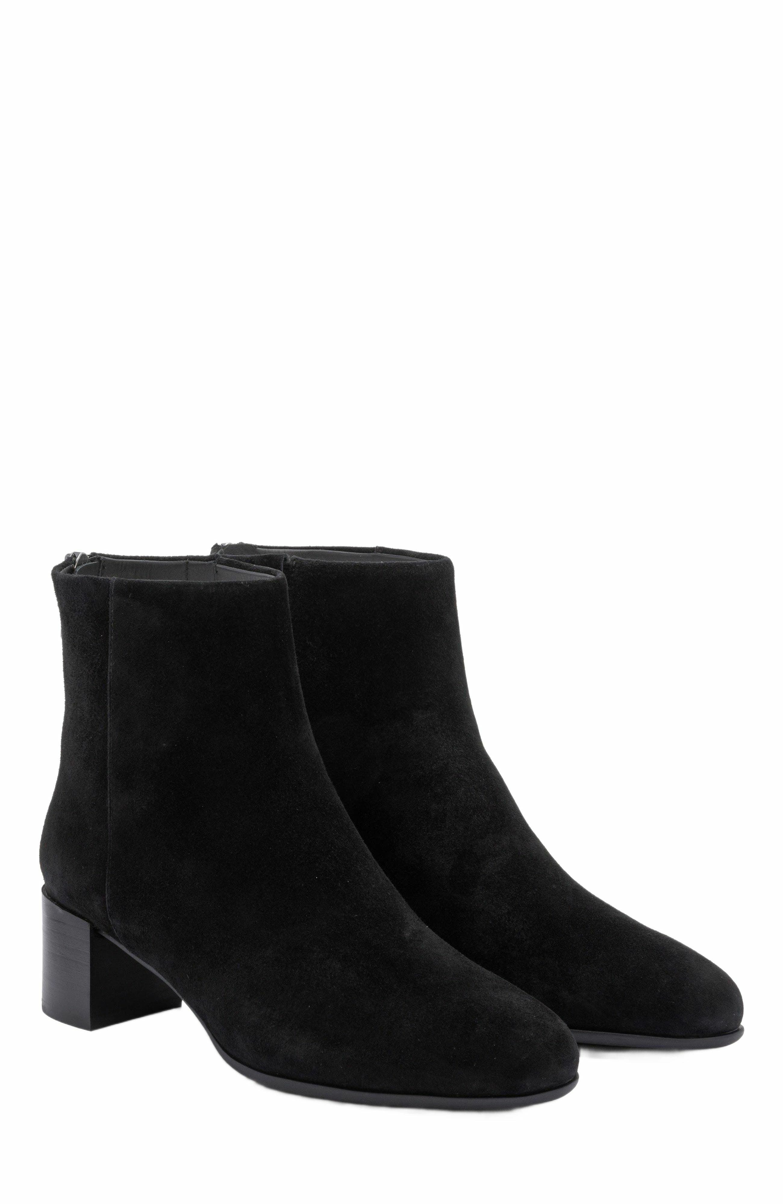 ABEO Plaza Back Zip Boot, Alternate, color, Black Suede - Regular