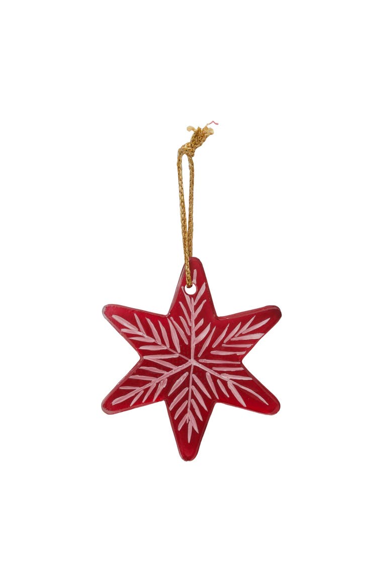 Red Glass Star Christmas Tree Ornament Set of 3, Alternate, color, Red