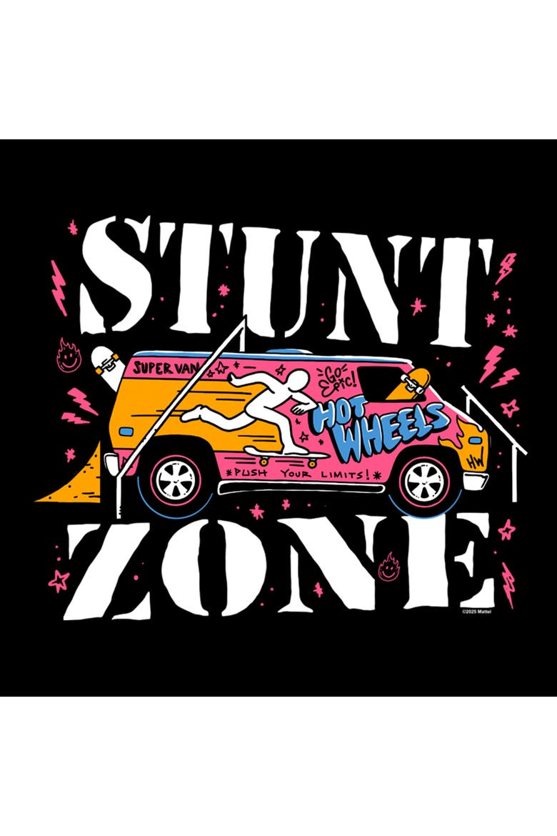 Boy's Hot Wheels Stunt Zone Artistic Van  Graphic T-Shirt, Alternate, color, Black