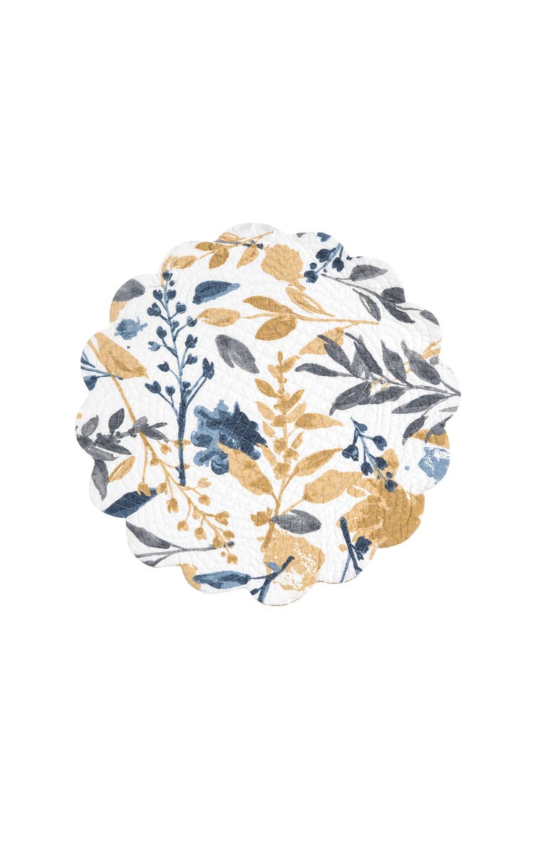 C&F Home Natural Home Cotton Quilted Round Reversible Placemats Set of 6, 17", Alternate, color, Brown