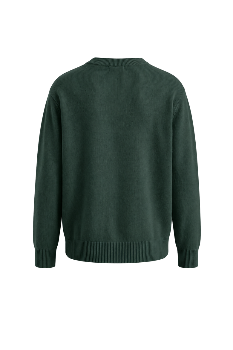 Caden Scallop Trim Cashmere Sweater, Alternate, color, Spruce