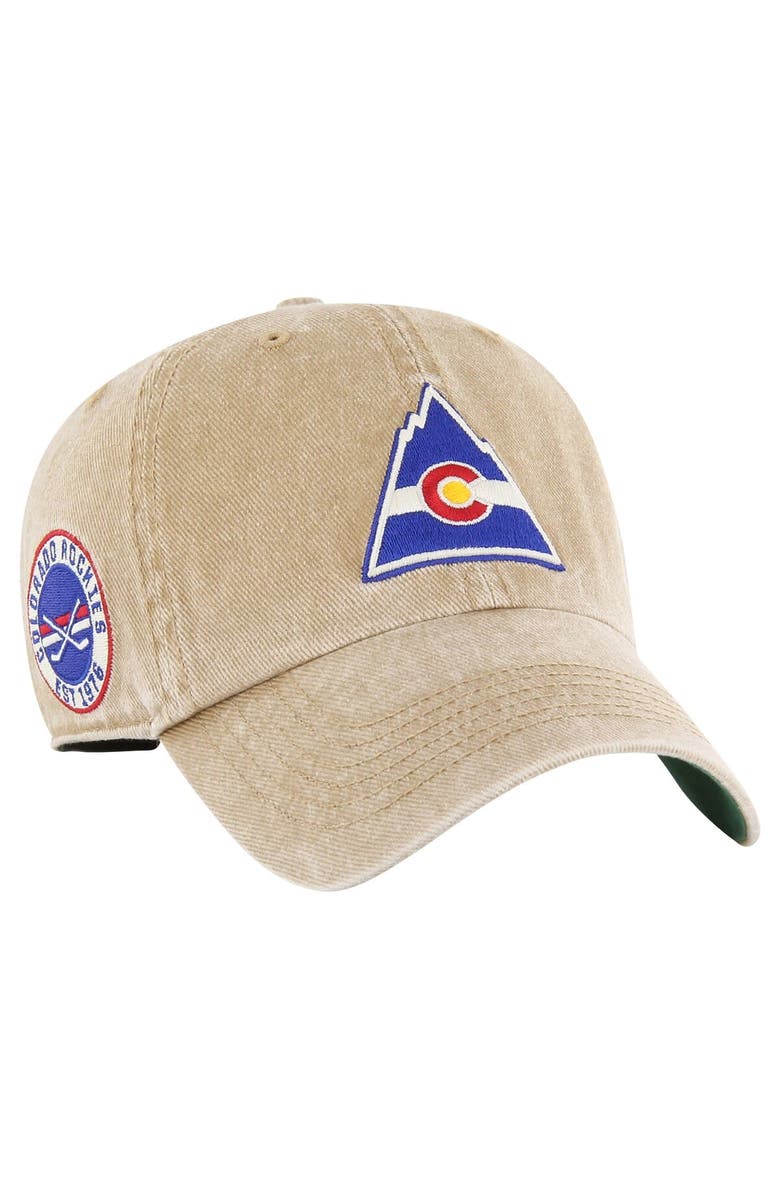 '47 Men's '47 Khaki CO Rockies Vintage Hockey Earldor Clean Up Adjustable Hat, Main, color, Khaki