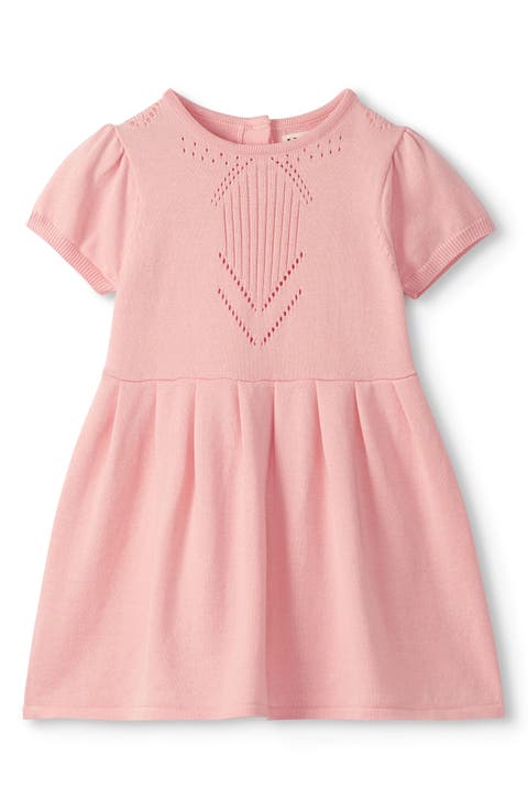 Kids' Pointelle Short Sleeve Sweater Dress (Baby & Toddler)