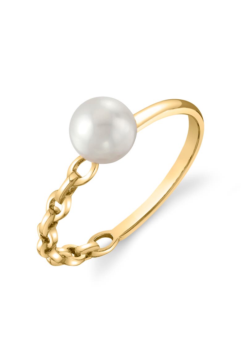 Akoya Pearl Daphne Ring, Main, color, Yellow Gold
