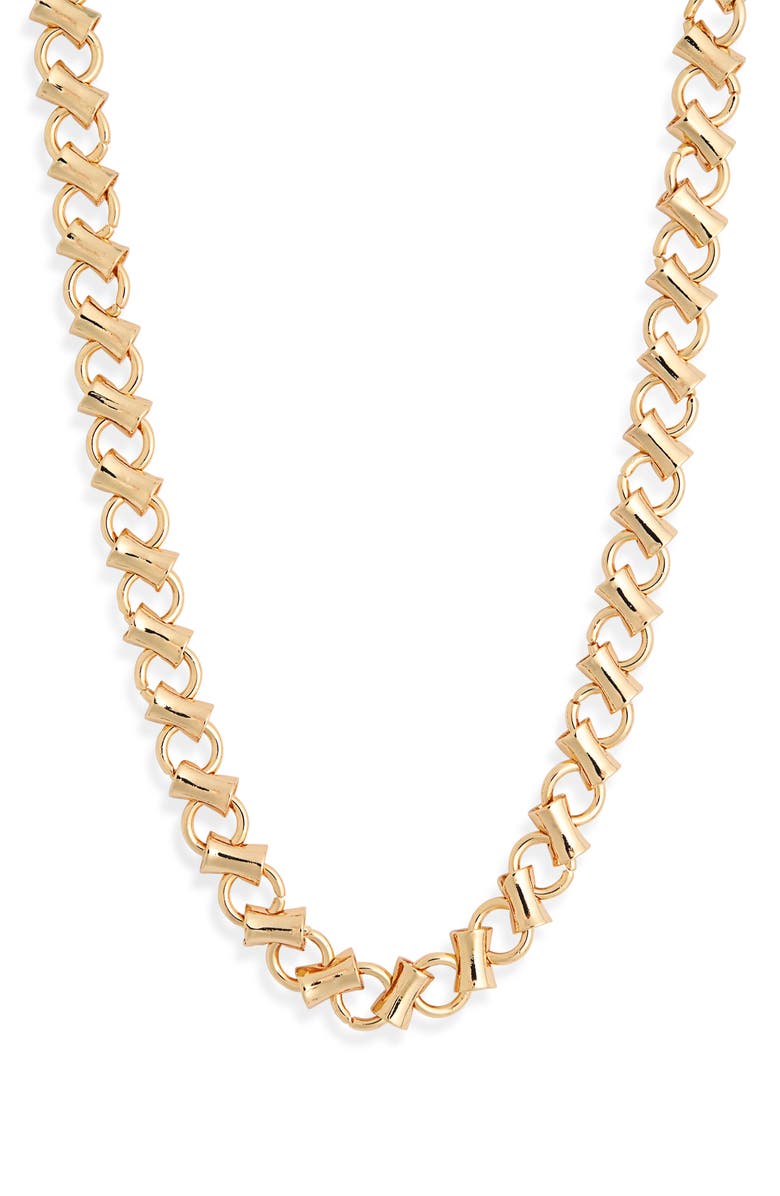 Leith Bar & Link Chain Necklace, Main, color, Gold