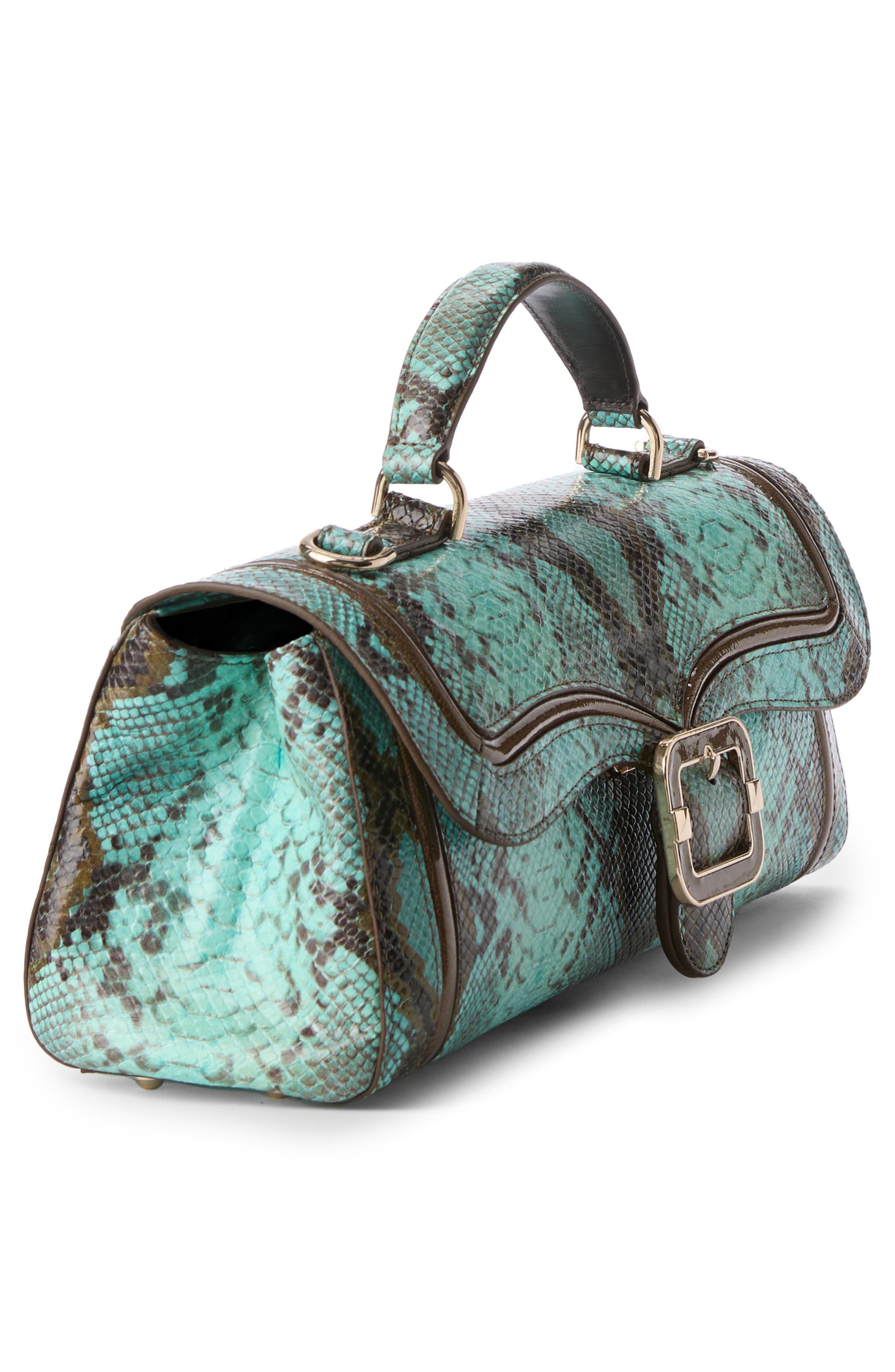Brahmin Dayan Snake Embossed Leather Top Handle Bag, Alternate, color, 
