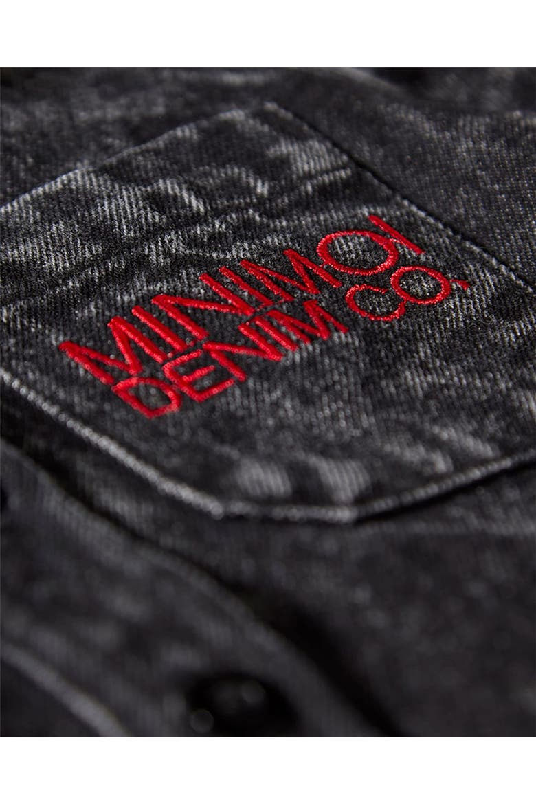 Denim Shirt-Collared Button-Down Top, Alternate, color, Black Wash