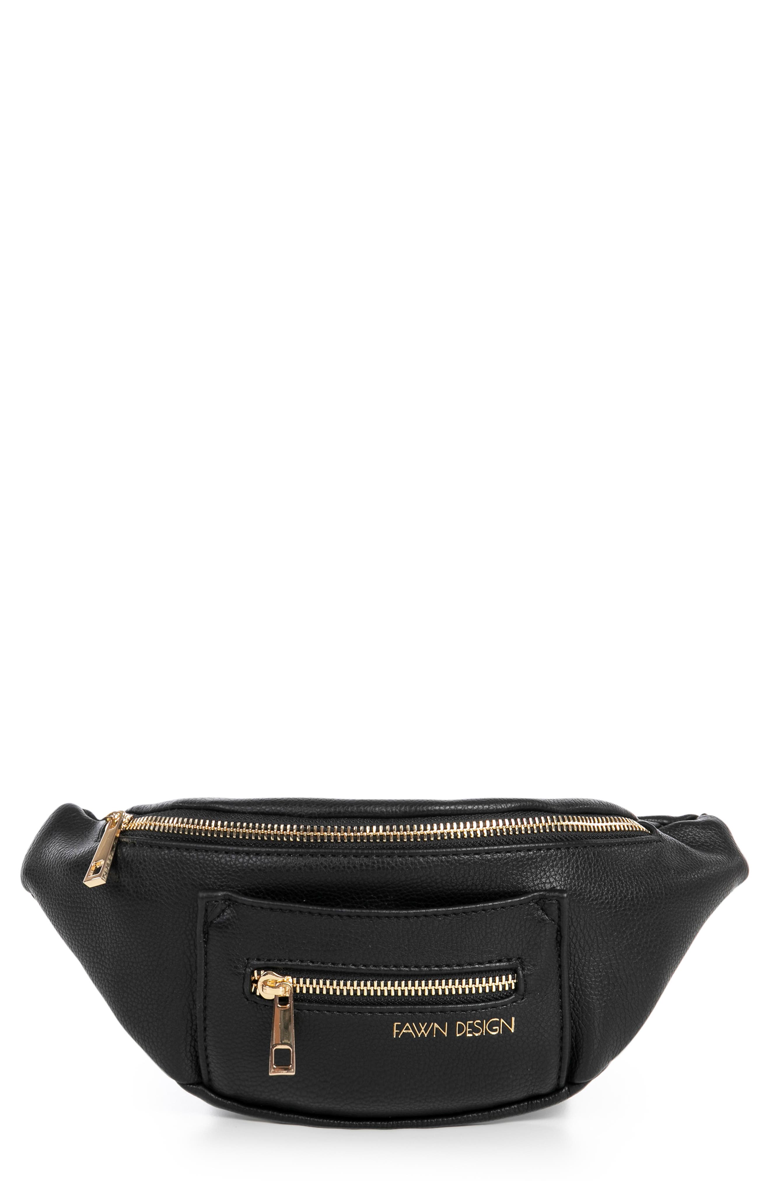 Fawn Design The Fawny Faux Leather Belt Bag, Main, color, 