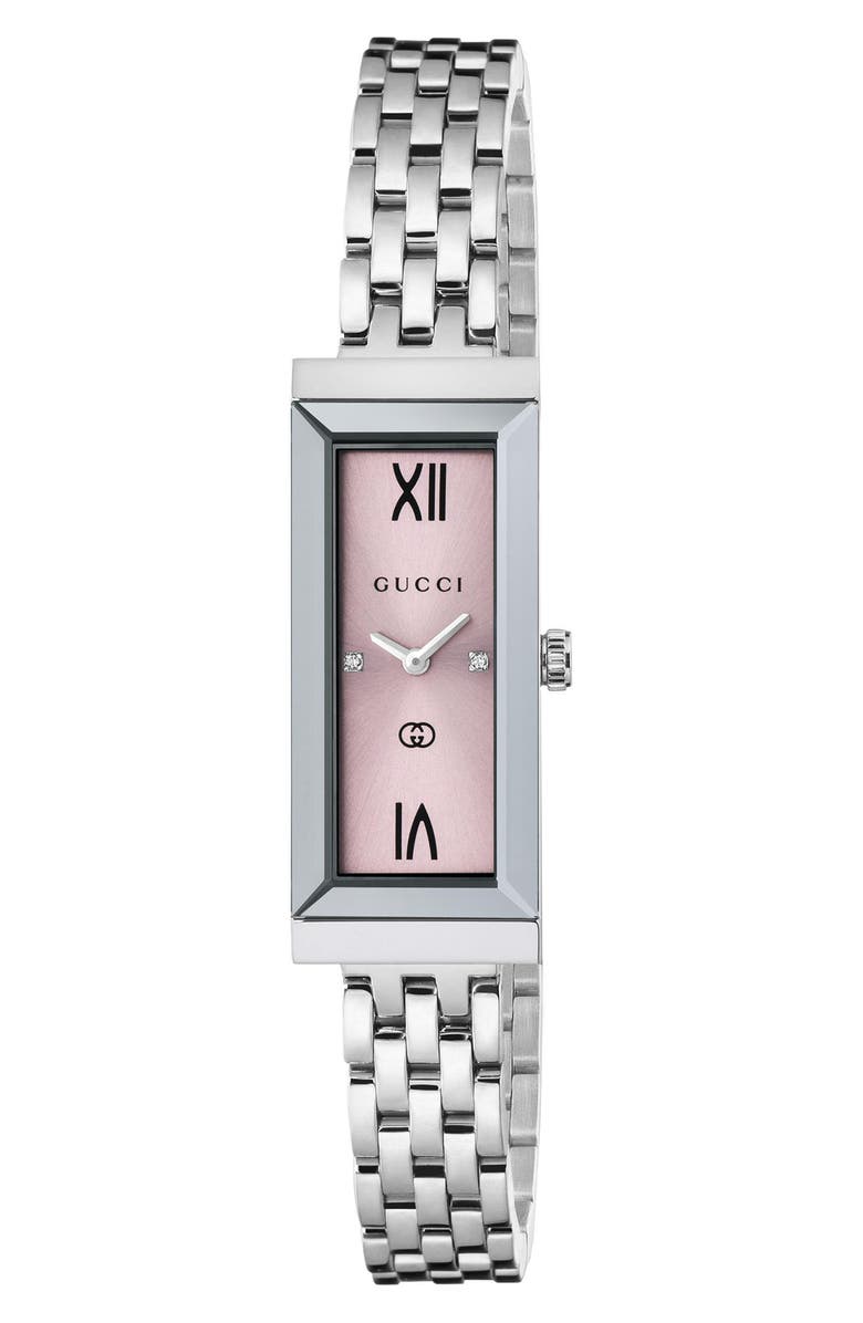 Gucci G-Frame Bracelet Watch, Main, color, Silver/Pink