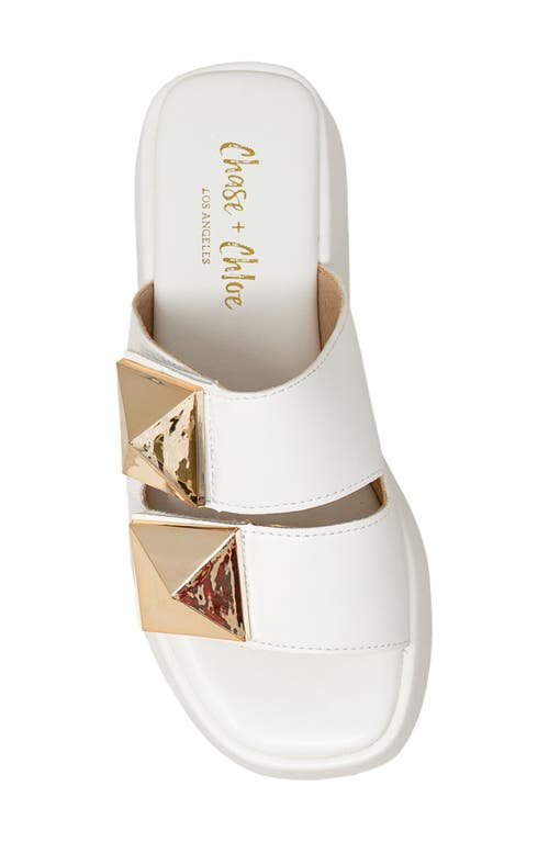 Chase & Chloe Chase And Chloe Pyramid Stud Platform Slide Sandal