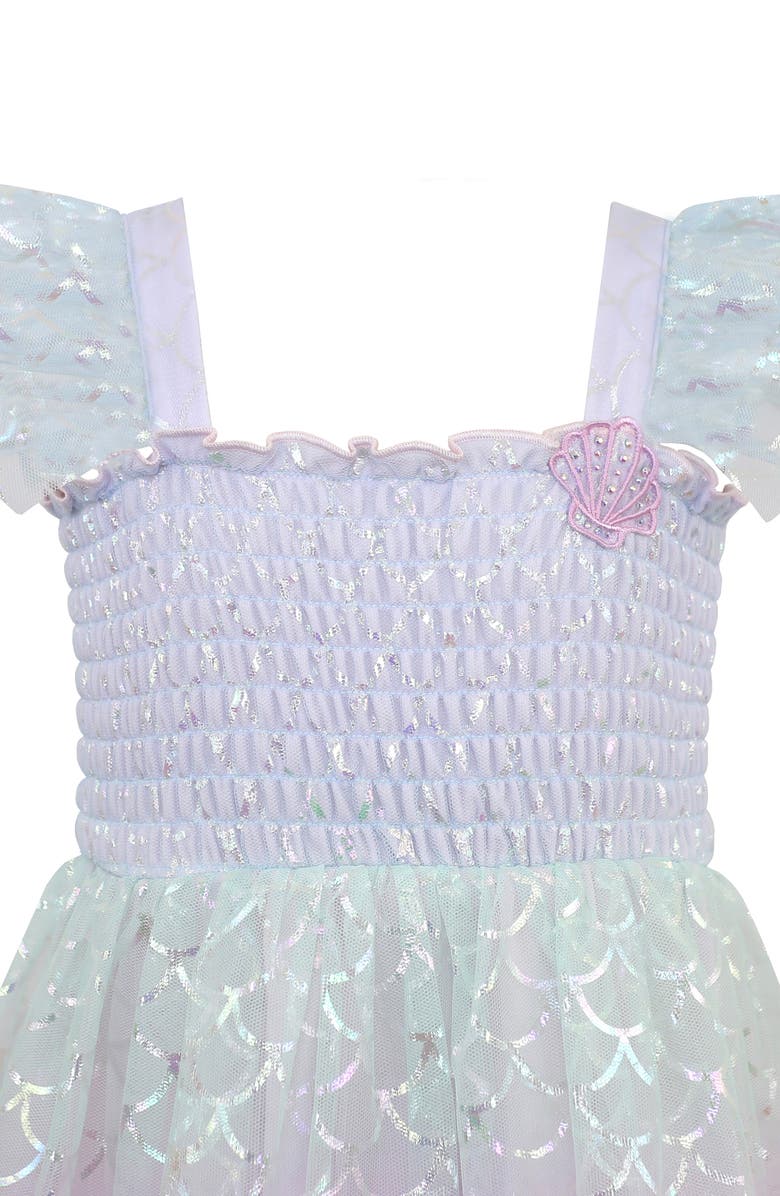 Zunie Kids' Mermaid Mesh Dress, Alternate, color, Purple Multi