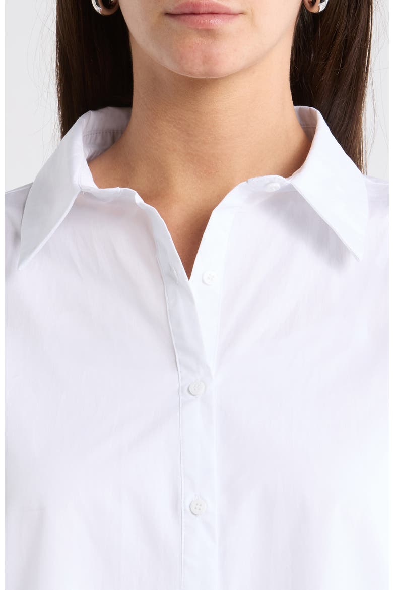 Kaira Poplin Button-Up Shirt, Alternate, color, WHITE