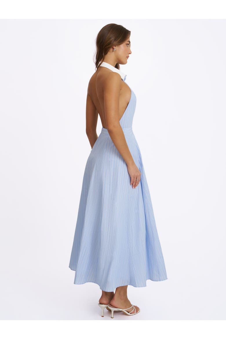 Winslet Striped Cotton Poplin Halter Maxi Dress, Alternate, color, Sky Blue