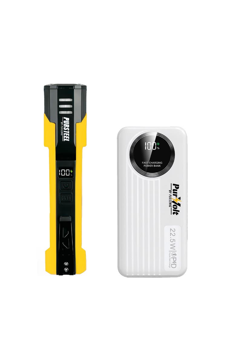 Emergency Prep Bundle 2-in-1 Ultra Bright Flashlight and LED Fast Charging Power Bank, Main, color, White