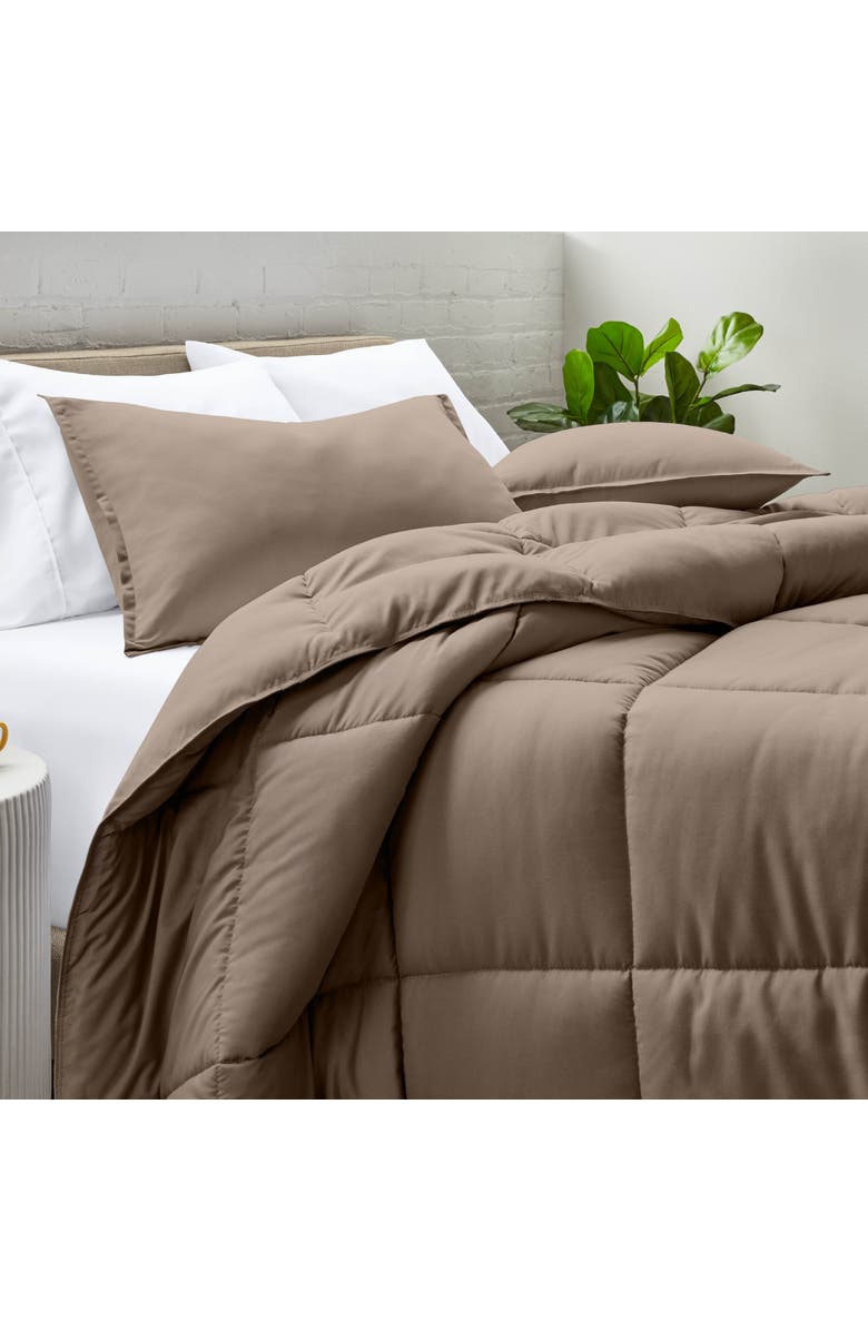 Bare Home All-Season Down Alternative Comforter Set, Alternate, color, Taupe