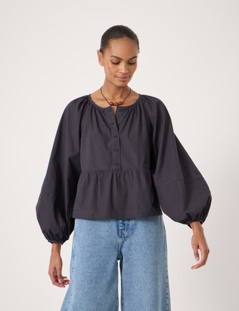 Beck Cotton Peplum Blouse