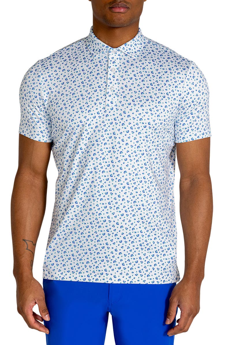 Redvanly Hyndford Floral Polo, Main, color, Bright White