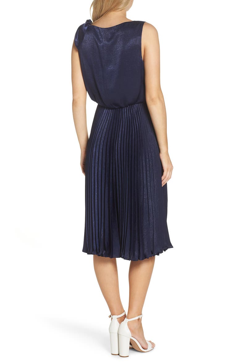 Bethany Shimmer Satin Dress, Alternate, color, NAVY