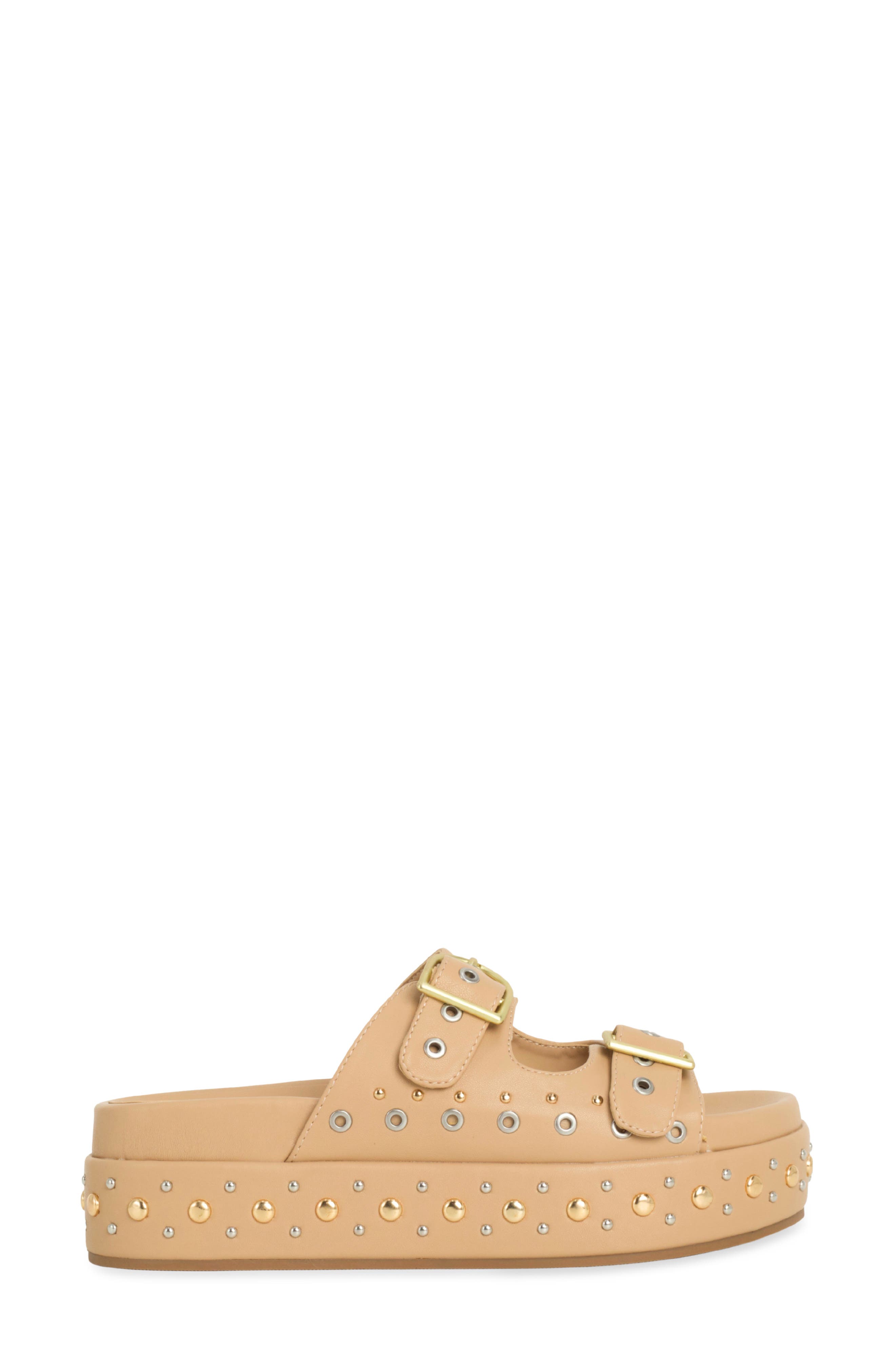 Irene Platform Slide Sandal, Alternate, color, TAN