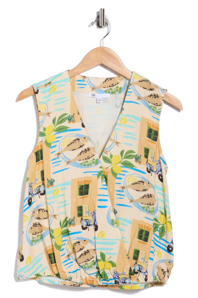 Faux Wrap Top, Alternate, color, R012 CREAM