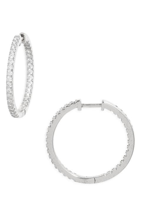 Pavé Cubic Zirconia Hoop Earrings