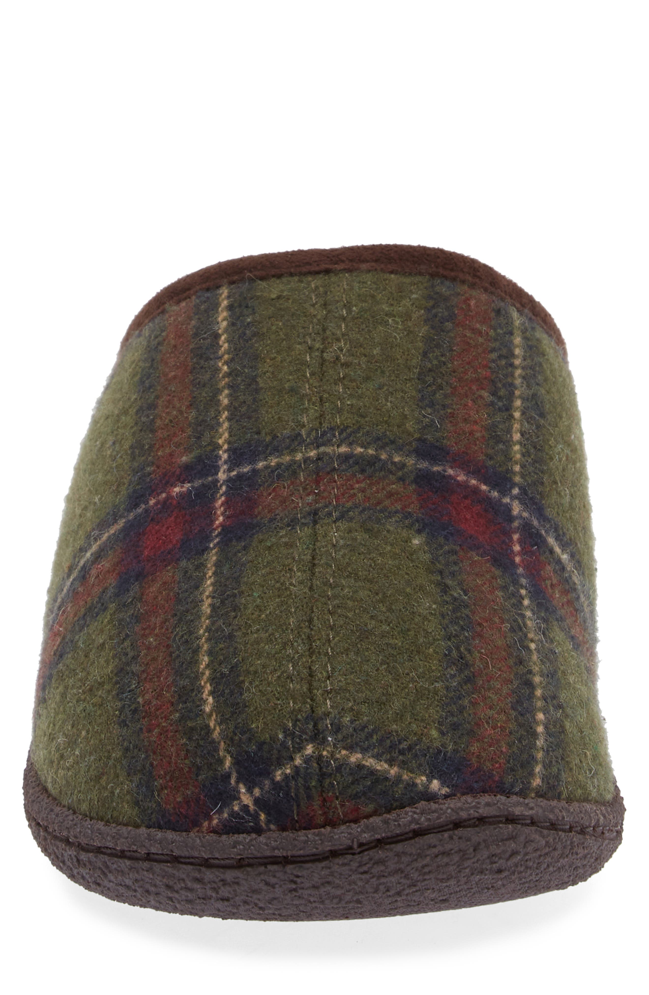 Brock Faux Fur Lined Scuff Slipper, Alternate, color, GREEN PLAID