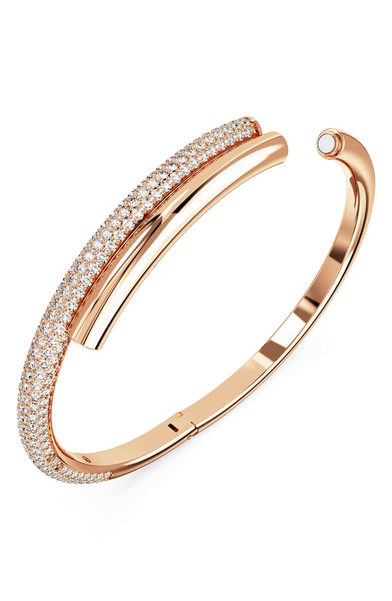 Swarovski Dextera Crystal Bangle, Alternate, color, Rose Gold