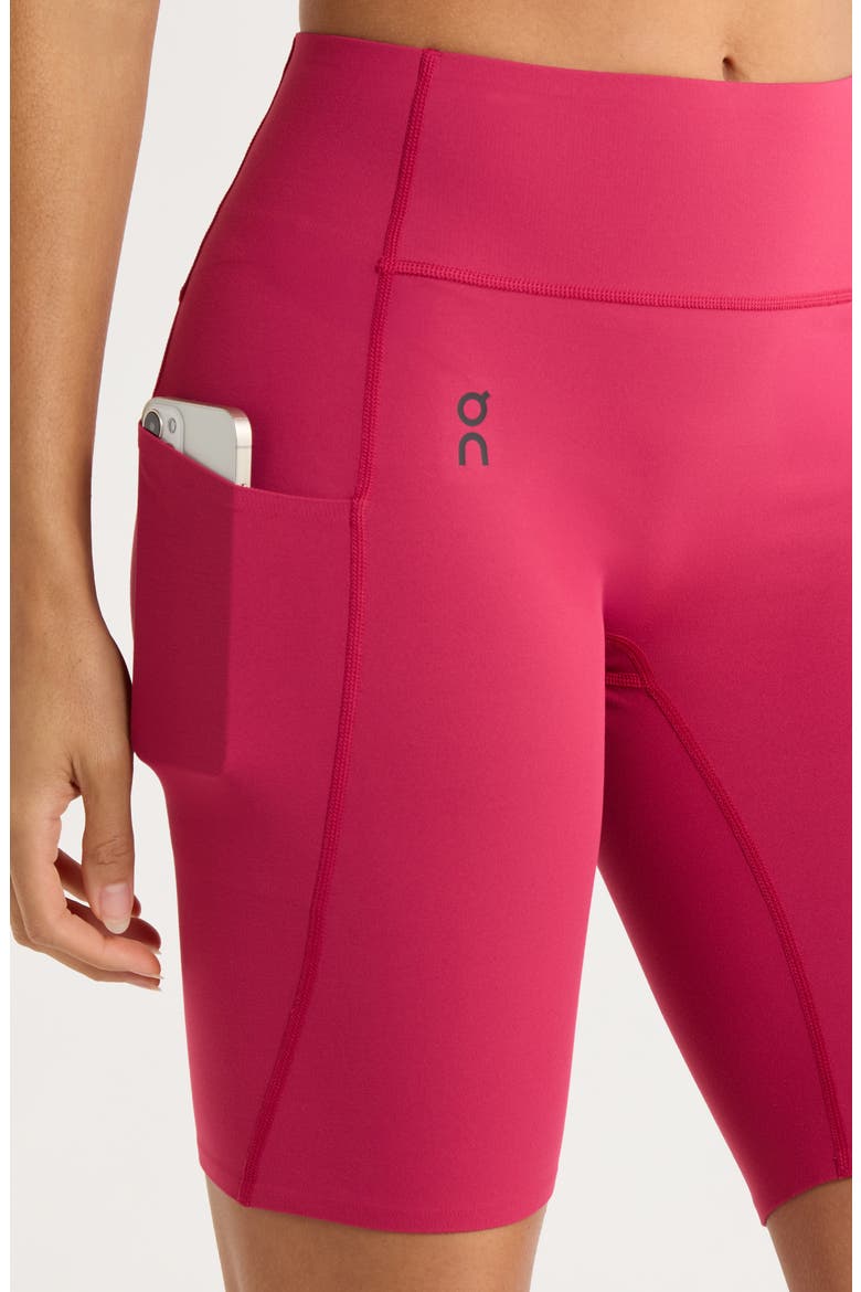 Studio High Waist Bike Shorts, Alternate, color, GRENADINE