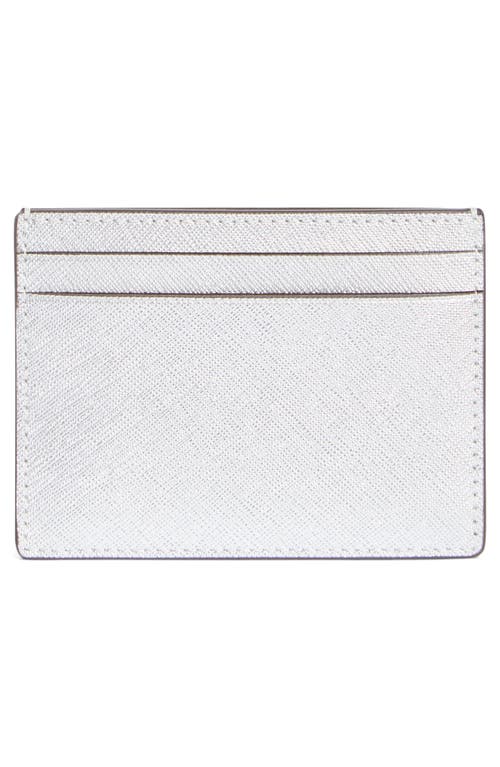 Kate Spade New York Kenzie Glitter Card Case In Silver