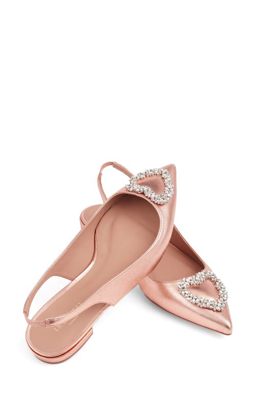 Lk Bennett Womens Gol-copper Luana Crystal-heart Leather Flats In Copper