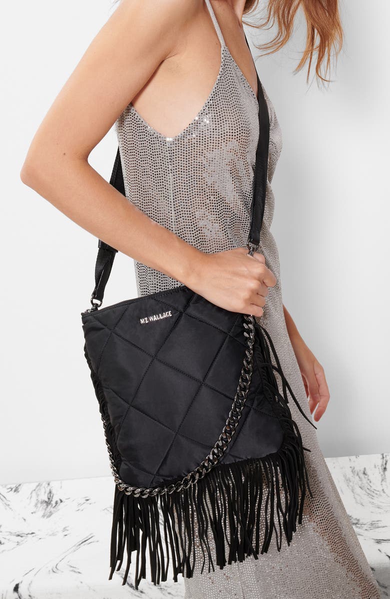 MZ Wallace Madison Fringe Quilted Crossbody Bag, Alternate, color,